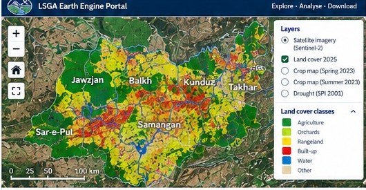 Geospatial land cover map for northern Afghanistan